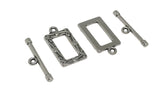 Metal Alloy Toggle Clasps For Jewellery Making (Pack of 5 Sets) 20x11mm Stick Size: 22x5mm Rectangle Antique Silver Color [ac-jwlsupp-00001-m9]