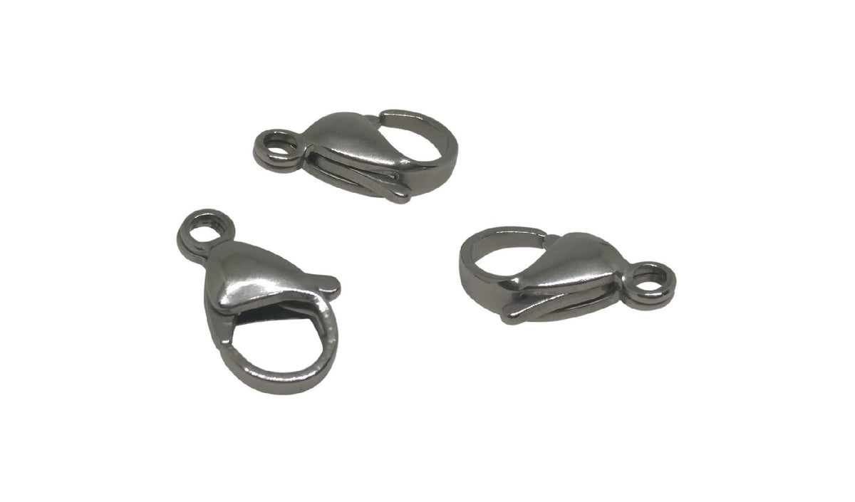 Tarnish Resistant Stainless Steel Lobster Claw Clasps (Pack of 10 pieces) 10x6x3mm Silver Color For Jewellery Making [ac-jwlsupp-00004-m5]