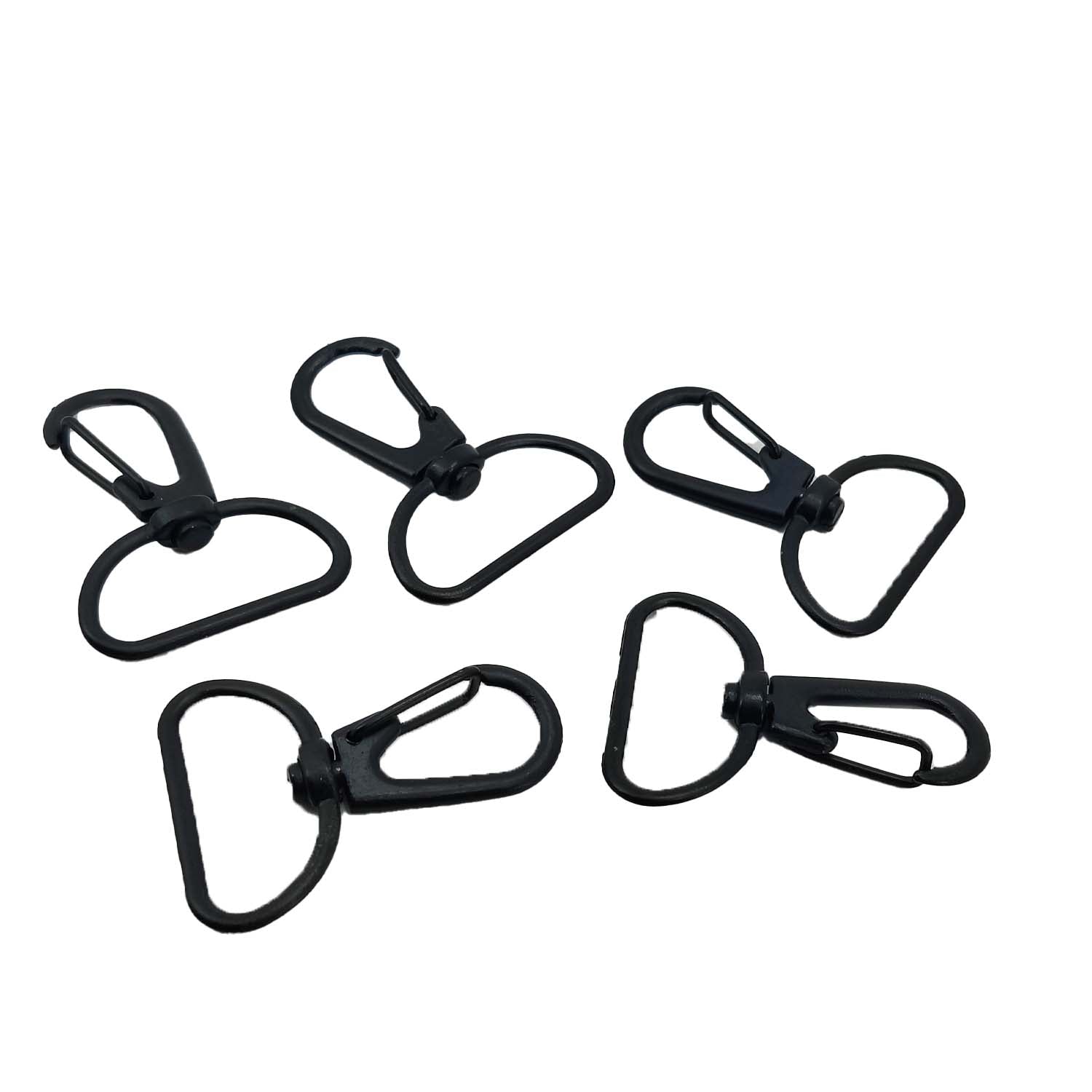 Alloy Lobster Clasps 360 Degree Swivel Snap Hook (4 Pieces) 38x30x5 MM Black For Key Chain and Bag Making [ac-jwlsupp-00007-m5]