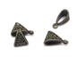 Metal Alloy Pendant Bails (Pack of 10 pieces) 15x10x7 mm Triangle Antique Bronze Color For Jewellery Making  [ac-jwlsupp-00009-m2]