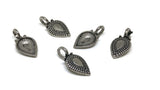 Metal Alloy Pendant Bails (Pack of 10 pieces) 18x9 mm Flat Drop Antique Silver Color For Jewellery Making  [ac-jwlsupp-00009-m4]