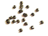 Metal Iron Crimp Bead Covers 4mm (Pack of 50 pieces) Antique Bronze Color For Jewellery Making [ac-jwlsupp-00011-m2]