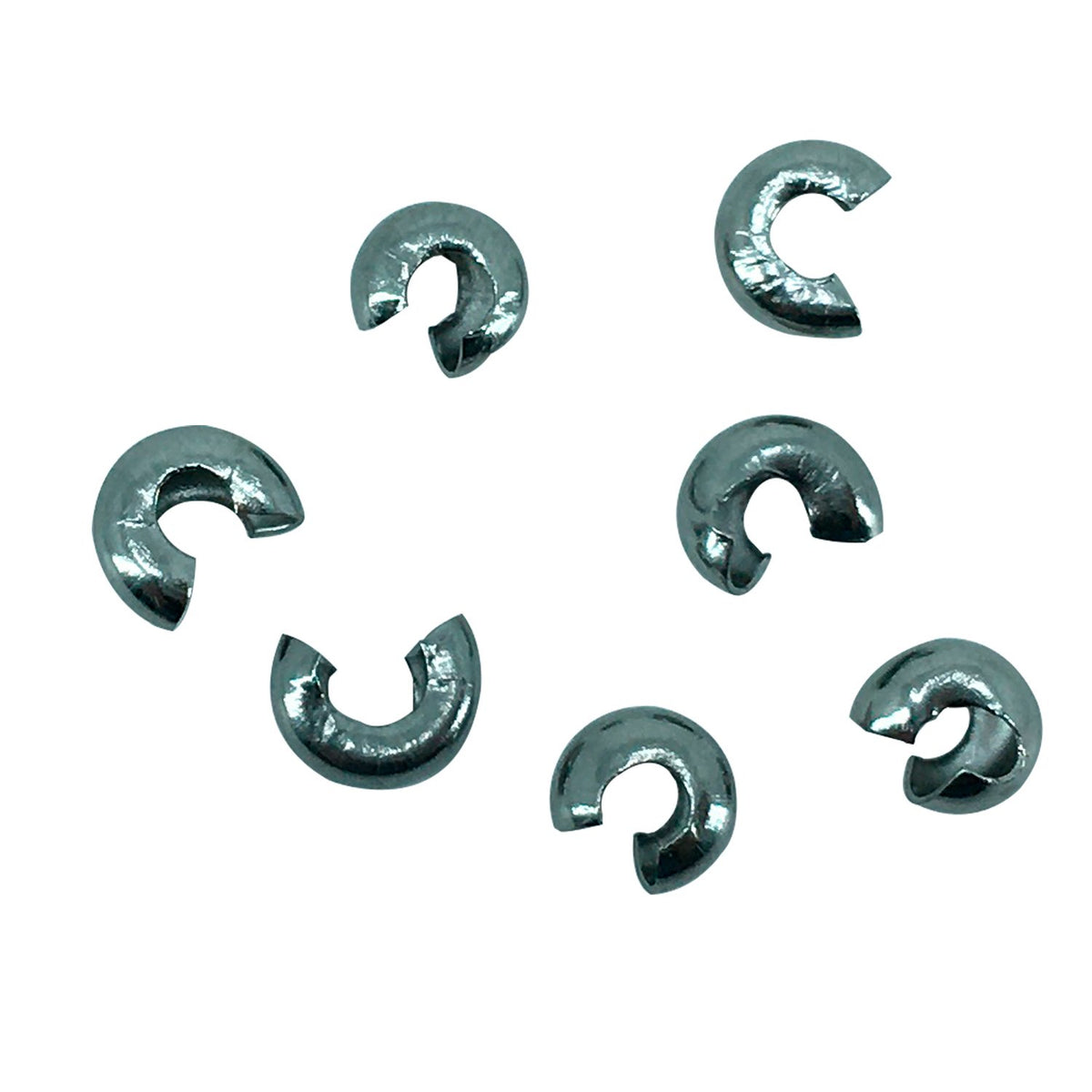 Tarnish Resistant 304-Stainless Steel Crimp Bead Covers 4.5 MM (Pack of 10 pieces) Silver Color Curved For Jewellery Making [ac-jwlsupp-00012-m2]