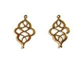 Metal Alloy Connectors (Pack of 10 pieces) for Jewellery Making Dangler Earrings & Pendant 27x17x2.5xmm Rhombus Antique Gold Color [ac-jwlsupp-00014-m11]