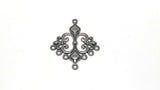 Metal Alloy Connectors (Pack of 4 pieces) for Jewellery Making Dangler Earrings & Pendant 35x29x2xmm Rhombus Antique Silver Color [ac-jwlsupp-00014-m19]