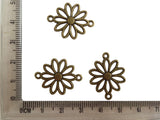 Metal Alloy Connectors (Pack of 10 pieces) for Jewellery Making Dangler Earrings & Pendant 25x20mm Flower Antique Bronze Color [ac-jwlsupp-00014-m6]