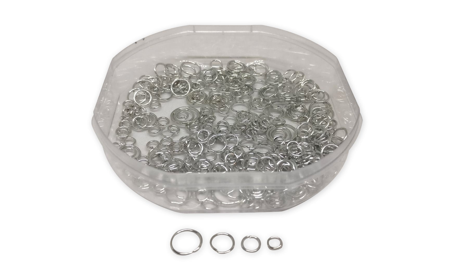 Metal Iron Jump Rings Mixed Sizes Round Silver Color (Pack of 25 grams, 275+ pieces) For Jewellery Making Crafts [ac-jwlsupp-00015-m1-mix1]