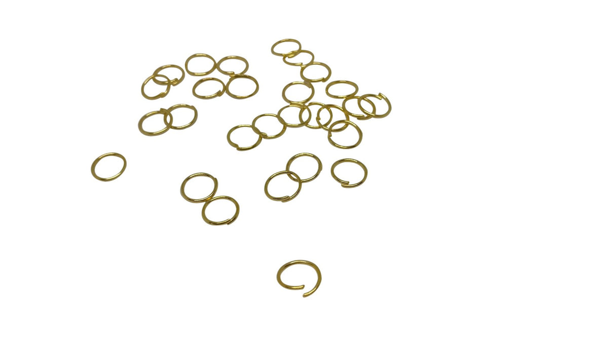 Metal Iron Jump Rings 7x0.7mm Round Gold Color (Pack of 10 Grams, 150 pieces) For Jewellery Making Crafts [ac-jwlsupp-00015-m2-sub3]