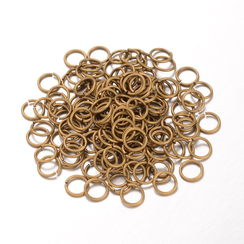 Metal Iron Jump Rings 8x1 MM (70+ Pieces, 10 GMs) Round Antique Bronze Color For Jewellery Making Crafts [ac-jwlsupp-00015-m3-sub1]