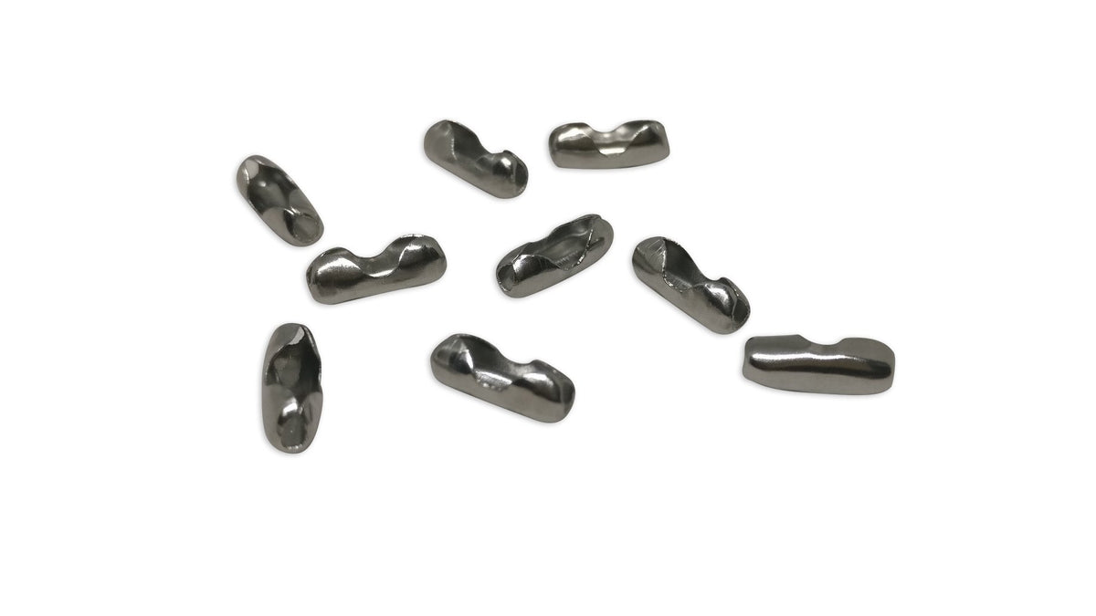 Tarnish Resistant 304-Stainless Steel Chain Joiners 9x3.5x3 mm For Ball Chains upto 2mm (Pack of 5 pieces) Silver Color [ac-jwlsupp-00019-m1]