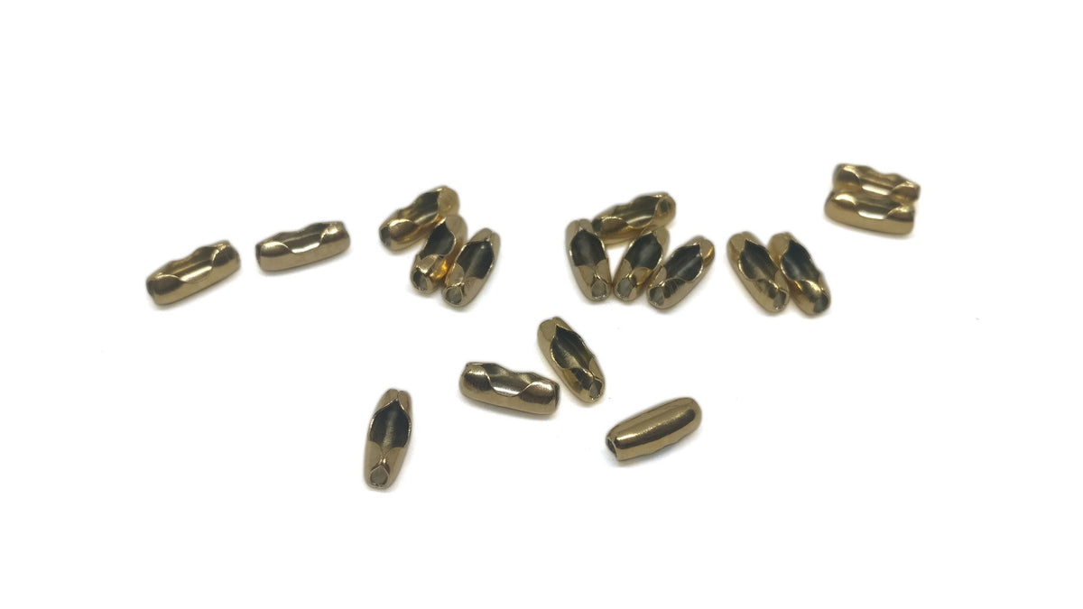 Tarnish Resistant 304-Stainless Steel Chain Joiners 7x3 mm For Ball Chains upto 2mm (Pack of 5 pieces) Gold Color [ac-jwlsupp-00019-m2]