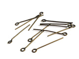 Iron Eye Pins 24x0.7mm Antique Bronze Color (10 Grams, 100 Pieces) For Jewellery Making Crafts [ac-jwlsupp-00024-m3-sub2]