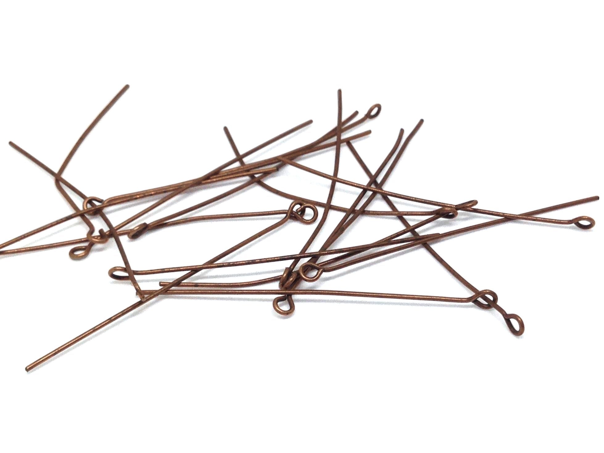 Iron Eye Pins 50x0.7mm Antique Copper Color (10 Grams, 45 Pieces) For Jewellery Making Crafts [ac-jwlsupp-00024-m4-sub1]