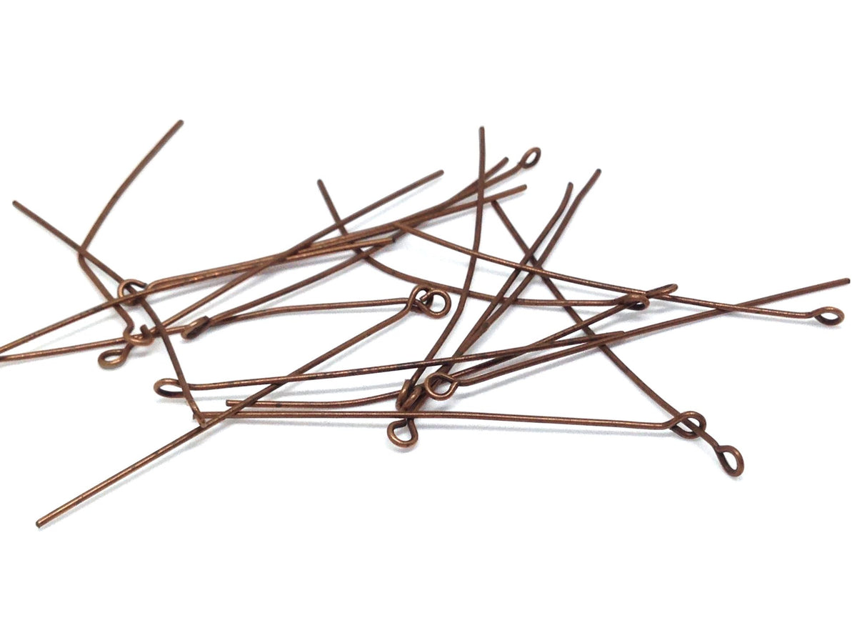 Iron Eye Pins 50x0.7mm Antique Copper Color (10 Grams, 45 Pieces) For Jewellery Making Crafts [ac-jwlsupp-00024-m4-sub1]