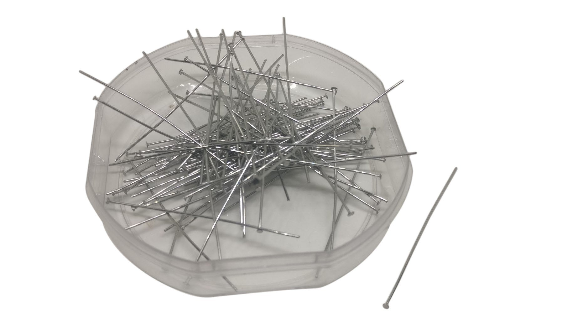 Tarnish Resistant Stainless Steel Head Pins 50x0.7mm Silver Color (10 grams, 65 Pins Approx) [ac-jwlsupp-00027-m1-sub1]