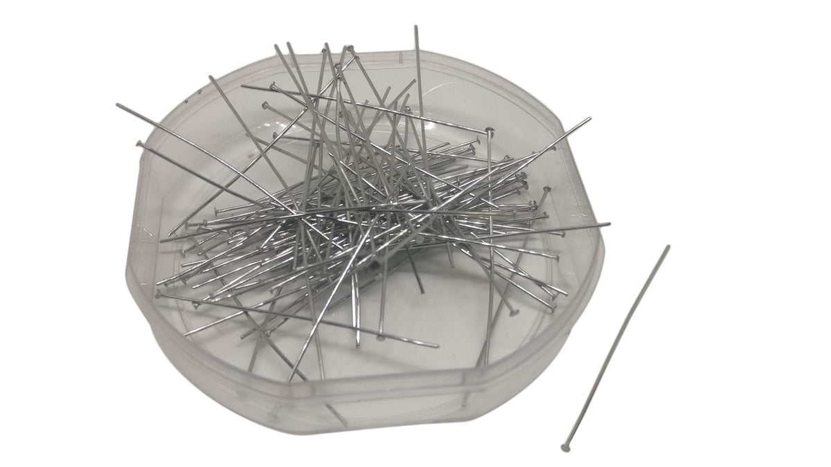 Tarnish Resistant Stainless Steel Head Pins 50x0.7mm Silver Color (10 grams, 65 Pins Approx) [ac-jwlsupp-00027-m1-sub1]