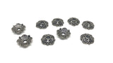 Metal Alloy Bead Caps 8x2mm (10 Grams, 45 Pieces) Square Antique Silver Color For Jewellery Making [ac-jwlsupp-00028-m11]