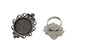Metal Alloy Ring Base 37x28mm (Holds 20mm Round Embellishments) Oval Antique Silver Color (1 Piece) For Jewellery Making [ac-jwlsupp-00029-m11]