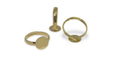 Metal Alloy Ring Base 17mm Diameter Ring size 13 with base 10mm dia Round Gold Color (5 Pieces) For Jewellery Making [ac-jwlsupp-00029-m13]