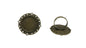 Metal Alloy Ring Base 31mm (Holds 20mm Round Embellishments) Round Flower Antique Bronze Color (1 Piece) For Jewellery Making [ac-jwlsupp-00029-m4]