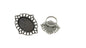 Metal Alloy Ring Base 40x35mm (Holds 25x18mm Oval Embellishments) Oval Antique Silver Color (1 Piece) For Jewellery Making [ac-jwlsupp-00029-m5]