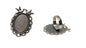 Metal Alloy Ring Base 38x25mm (Holds 25x18mm Oval Embellishments) Oval Antique Silver Color (1 Piece) For Jewellery Making [ac-jwlsupp-00029-m7]