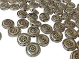 Metal Alloy Bead Spacers 11x5mm Round Pattern Antique Silver Color (10 Pieces) For Jewellery Making [ac-jwlsupp-00031-m2]