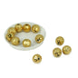 Antique Brushed Metal Brass Spacer Gold Color 12mm Beads (Pack of 10 Pieces) Hole Size 2mm For Jewellery Making [ac-jwlsupp-00032-m2]