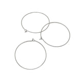 Brass Hoop Earrings For Jewellery Making 30 MM With Thickness:0.5mm Round Silver Color (Pack of 10 Pieces) [ac-jwlsupp-00033-m11]
