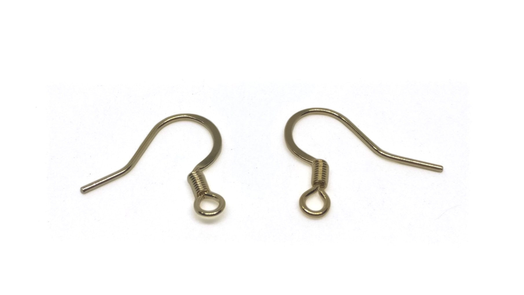 Tarnish Resistant 304-Stainless Steel Earring Hooks (10 Pieces) 17x15x2 mm Gold Color For Jewellery Making  [ac-jwlsupp-00034-m2]