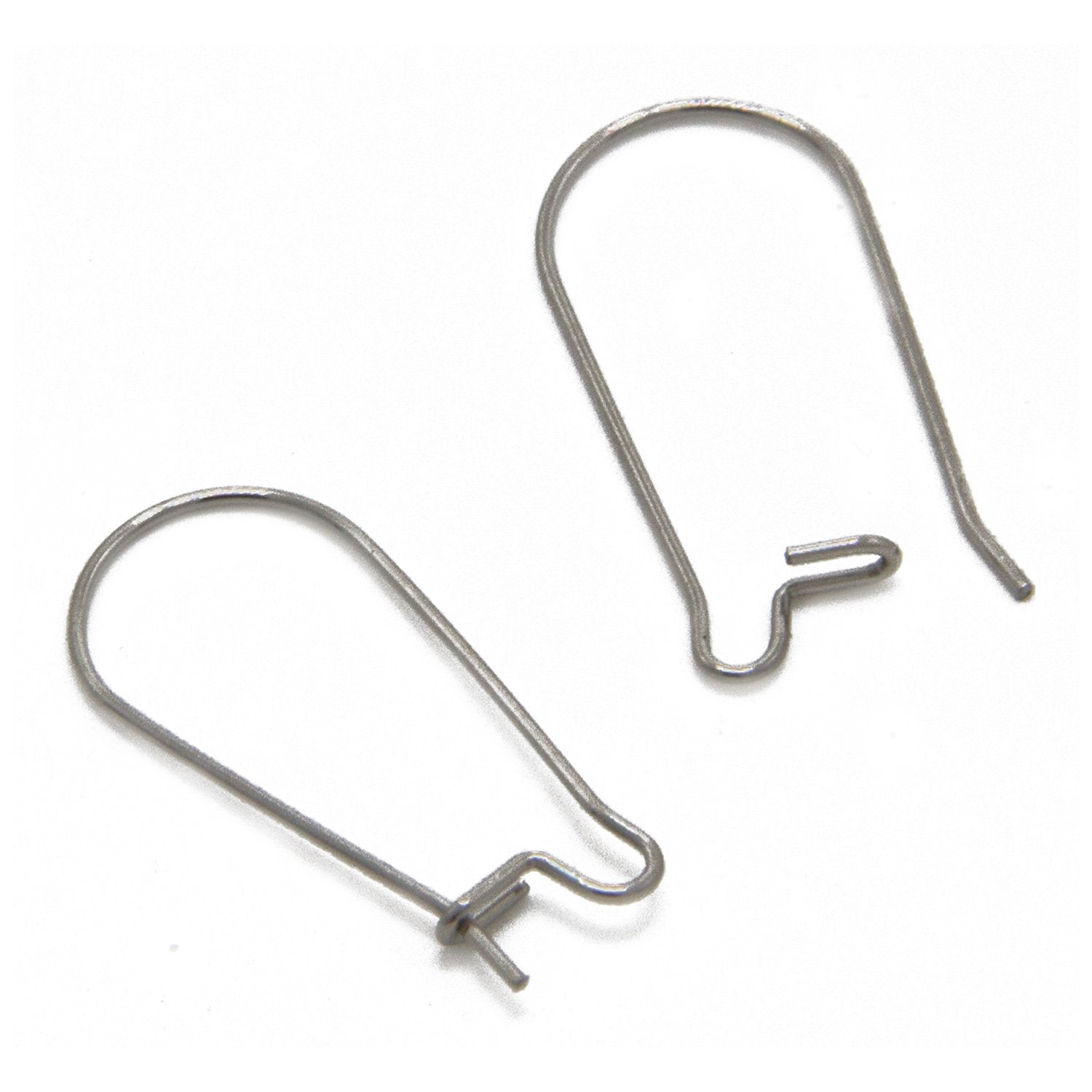 Tarnish Resistant 304-Stainless Steel Earring Hooks 25x10 mm Kidney Silver Color (5 Grams, 20 Pieces) For Jewellery Making  [ac-jwlsupp-00034-m3]