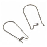 Tarnish Resistant 304-Stainless Steel Earring Hooks 25x10 mm Kidney Silver Color (5 Grams, 20 Pieces) For Jewellery Making  [ac-jwlsupp-00034-m3]