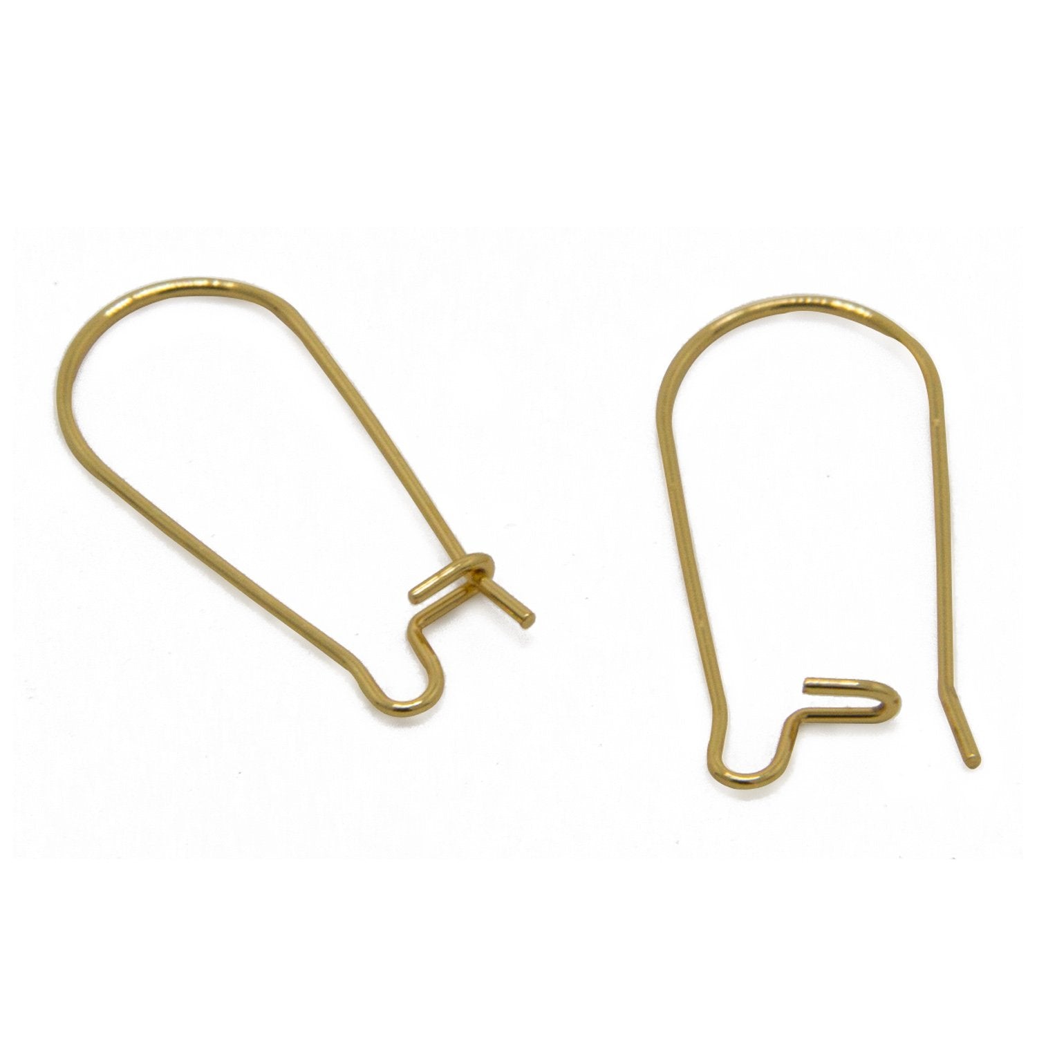 Tarnish Resistant 304-Stainless Steel Earring Hooks 25x10 mm Kidney Gold Color (5 Grams, 20 Pieces) For Jewellery Making  [ac-jwlsupp-00034-m4]
