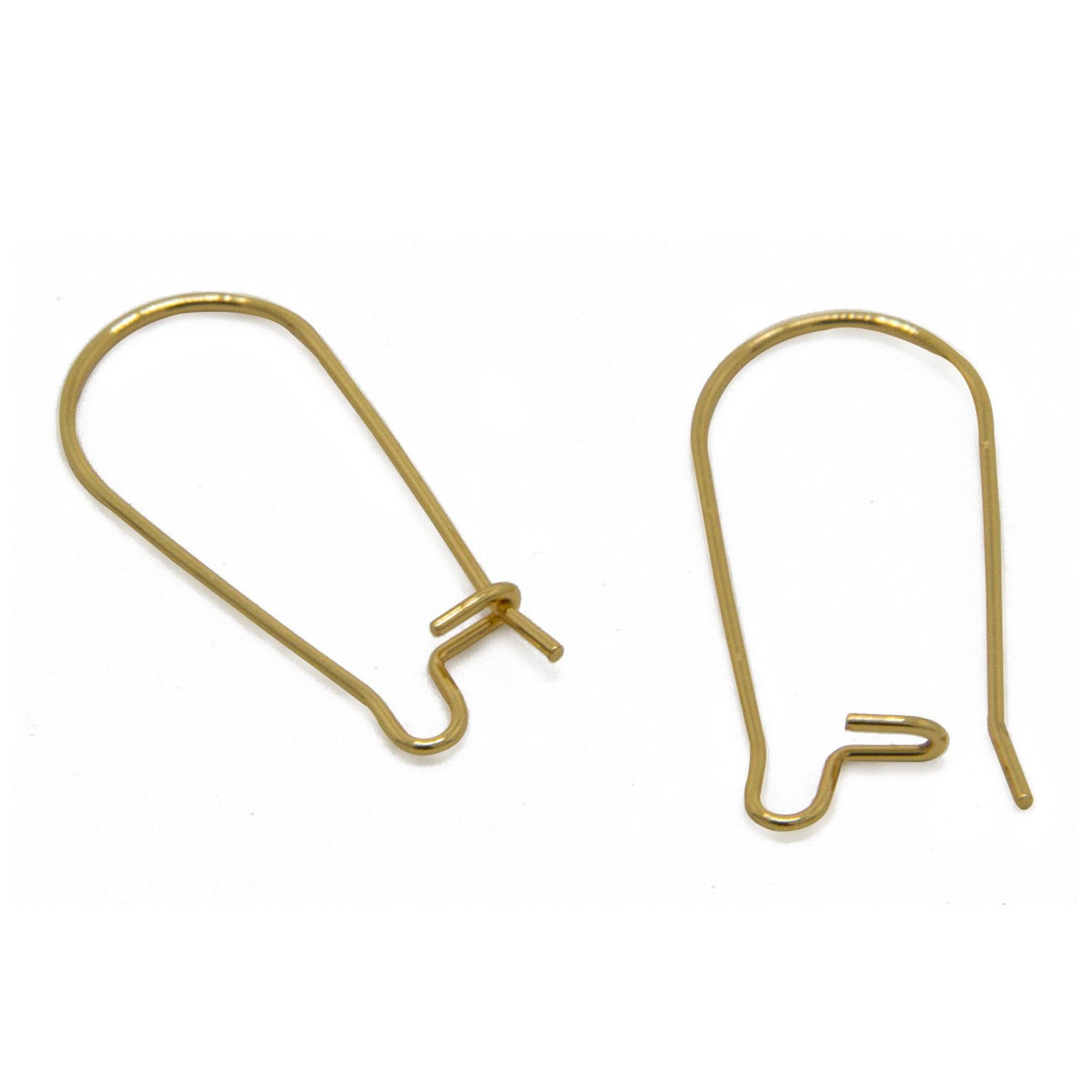 Tarnish Resistant 304-Stainless Steel Earring Hooks 25x10 mm Kidney Gold Color (5 Grams, 20 Pieces) For Jewellery Making  [ac-jwlsupp-00034-m4]