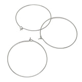 Tarnish Resistant 304-Stainless Steel Hoop Earrings 34mm Thickness:0.7mm Round Silver Color (10 Pieces) For Jewellery Making  [ac-jwlsupp-00034-m6]