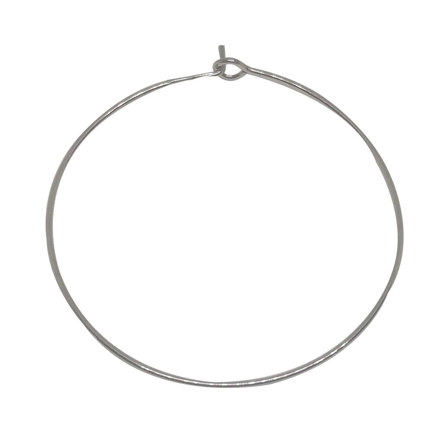 Tarnish Resistant 304-Stainless Steel Hoop Earrings 34mm Thickness:0.7mm Round Silver Color (10 Pieces) For Jewellery Making  [ac-jwlsupp-00034-m6]