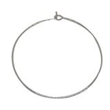 Tarnish Resistant 304-Stainless Steel Hoop Earrings 34mm Thickness:0.7mm Round Silver Color (10 Pieces) For Jewellery Making  [ac-jwlsupp-00034-m6]