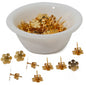 Jewellery Earring Making Stud Base (Pack of 30 Pieces) 13 MM Flat Round Flower Gold Color [10 Gm Wt] For Jewellery Making [ac-jwlsupp-00035-m4]