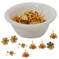 Jewellery Earring Making Stud Base (Pack of 40 Pieces) 9.5 MM Flat Round Flower Gold Color [10 Gm Wt] For Jewellery Making [ac-jwlsupp-00035-m6]