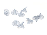Rubber Plastic Earring Stoppers 8x5mm Cone Transparent Color (Pack of 10 grams, 140 stoppers approx) For Jewellery Making [ac-jwlsupp-00036-m7]