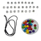 DIY Rakhi Making Kit Supplies Materials For 2 Rakhis (Thread, 2 Sets x A-Z Radium Silver Color CCB Beads, 24 Pcs Wooden Beads) - 1 Set [ac-jwlsupp-00040-m9]