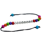 DIY Rakhi Making Kit Supplies Materials For 2 Rakhis (Thread, 2 Sets x A-Z Radium Silver Color CCB Beads, 24 Pcs Wooden Beads) - 1 Set [ac-jwlsupp-00040-m9]