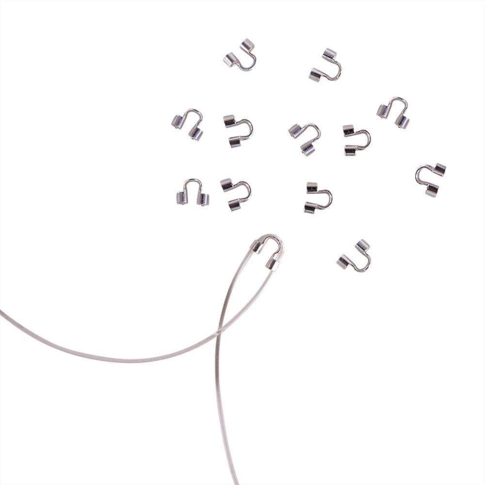 316-Stainless Steel Wire Guards (10 Pieces) 6x4 MM Silver Color For Jewellery Making [ac-jwlsupp-00041-m1]
