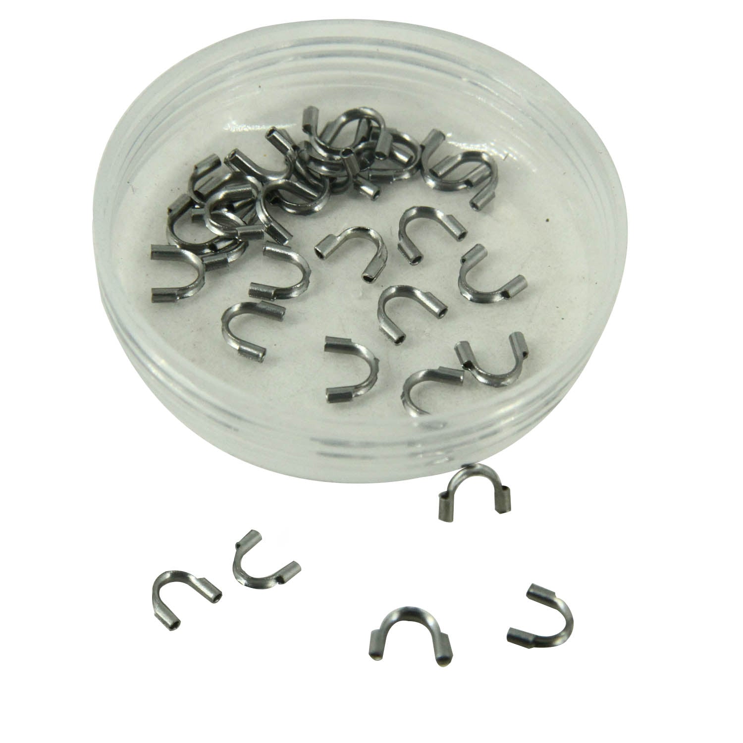 316-Stainless Steel Wire Guards (10 Pieces) 6x4 MM Silver Color For Jewellery Making [ac-jwlsupp-00041-m1]