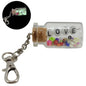 Glow In The Dark Personalized Name Customized Keychains Glass Wish Bottle Multicolor Seed Beads Sequins [ac-lfstylnaccs-00012-m13]