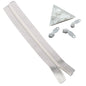 Size 5 Nylon Sewing Zippers 1.38 Inch (2 Meters) And Plastic Runners (10 Pieces) White For Making Bags And Zip Accessories Utilities [ac-sewsupp-00002-combo6]