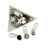 White Nylon Sewing Zippers (2 Meters) Size 1 Inch No:3 / 25 MM and 10 Pieces Steel Zip Pulls Runners Fasteners For Making Bags [ac-sewsupp-00004-combo2]