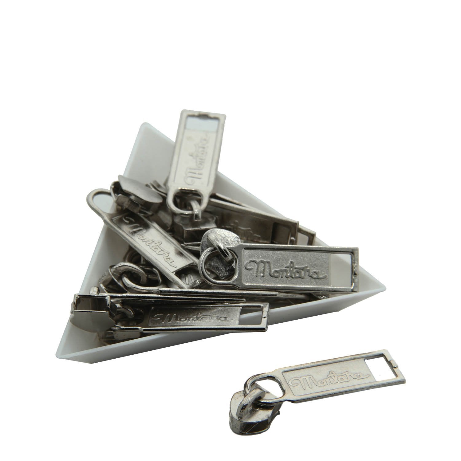 Steel Zip Slide Runners Size 5 (Pack of 10 pieces) Sewing Zipper Fasteners Pullers 34x10x1 MM [ac-sewsupp-00004-m5]