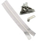 White Nylon Sewing Zippers (2 Meters) Size 1.38 Inch / 35 MM With 10 Pieces Steel Zip Pulls Runners Fasteners For Bags And Accessories [ac-sewsupp-00004-combo10]