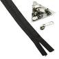 Black Nylon Sewing Zippers (2 Meters) Size 1.38 Inch No:5 / 35 MM and 10 Pieces Steel Zip Pulls Runners Fasteners For Making Bags [ac-sewsupp-00004-combo11]